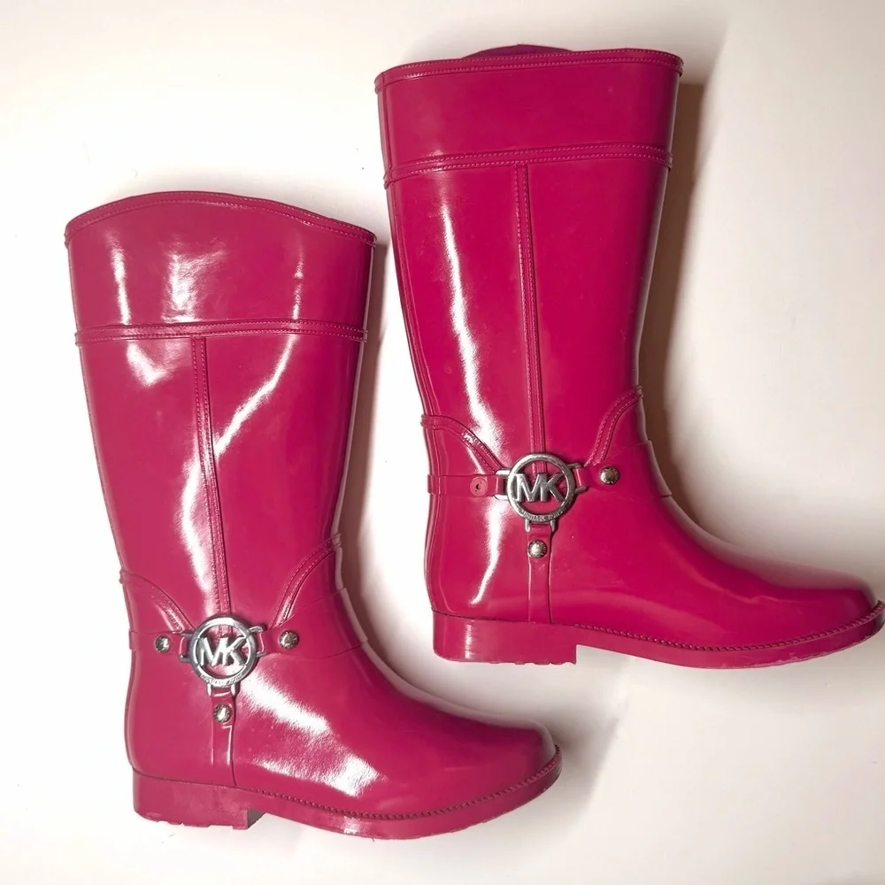Michael Kors Girls Brea Fulton Fuchsia Rain Boots Size - 3